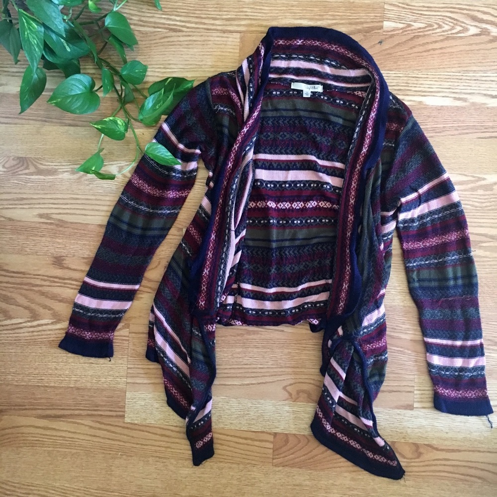 Patterned Striped Long Cardigan - Picture 2 of 5